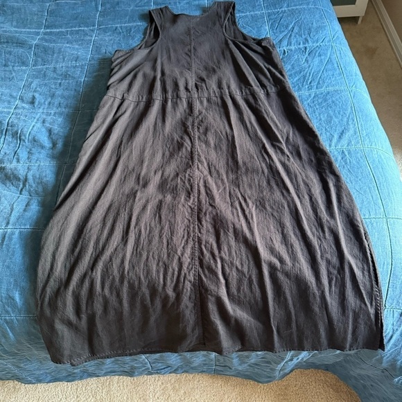 Eileen Fisher Organic Cotton Drawstring Waist Dress Size Large Petite - Picture 10 of 11